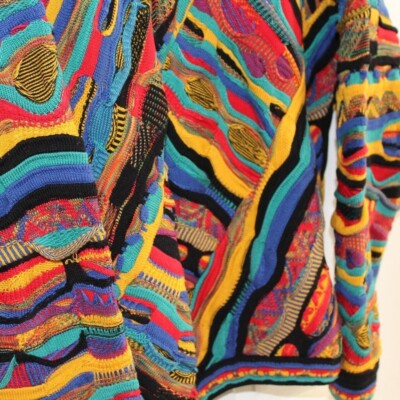 Vintage Tundra Canada Sweater 3D Colorful Textured Cosby Biggie