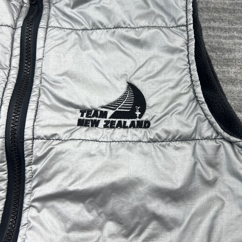 Team New Zealand Vest Size M Youth Puffer Goose Down Jacket Full Zip Gray - Picture 3 of 8