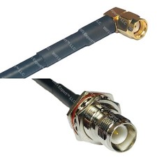 RG58 RP-SMA MALE ANGLE to RP-TNC FEMALE BULKHEAD Coaxial RF Cable USA-Ship Lot