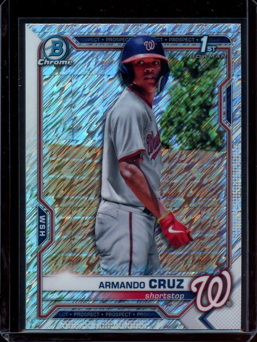 2021 1st Bowman Chrome ~ Armando Cruz ~ Shimmer Refractor ~ #BCP-247 ~ Nationals