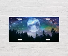 Moon Northern Lights Aluminum Front License Plate Car Accessory Vanity