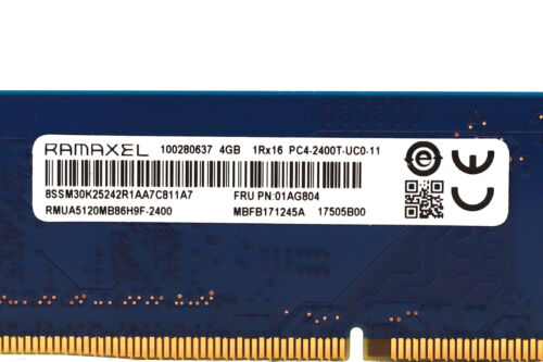 Lenovo 4GB 1Rx16 PC4-2400T-UC0-11 NON-ECC Unbuffered Memory 01AG804 Tested - Picture 3 of 3
