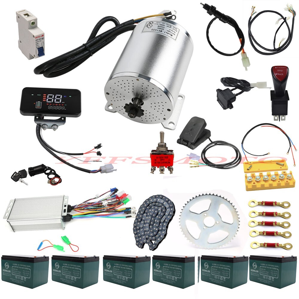 72V 3000W DC Brushless Electric Motor w/Foot Pedal Kits for ATV