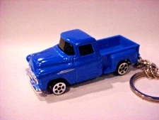 HOT 3D BLUE 1957 CHEVROLET PICK UP CUSTOM KEYCHAIN key keyring GM muscle Maisto