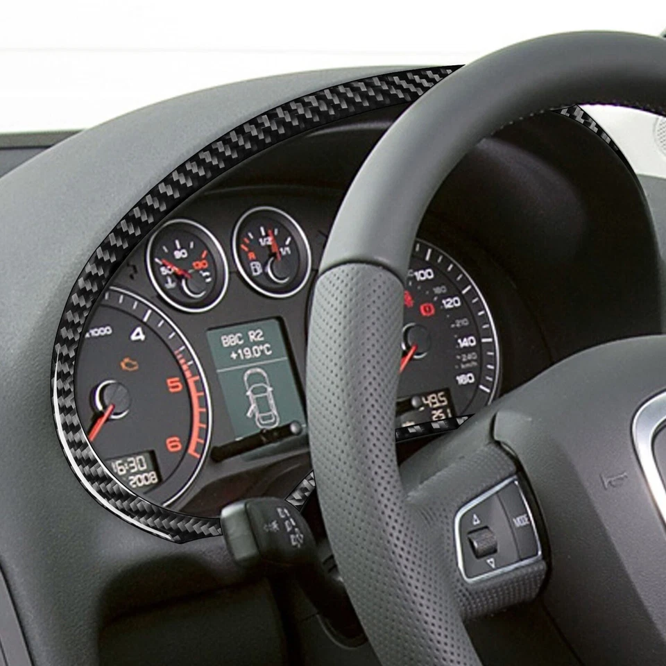 Kits de calcomanías interiores completos de fibra de carbono reales 59 piezas para Audi A3 S3 8P 06-07 Foto 3 de 4