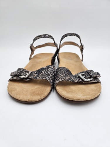 VIONIC Alita Orthoheel Snakeskin Brown Leather Buckle Sandals - Womens Size US 9 - Picture 2 of 9