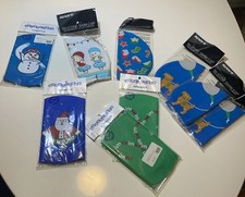 9 New Themed Silicon Swim Caps Never Worn. In Original Package.