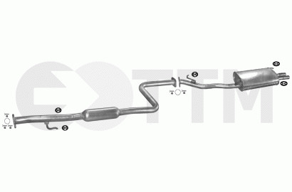 Silencieux d'échappement pour Rover 620 et 623 berline motorisation 2.0 2.3 de 1993 à 1998