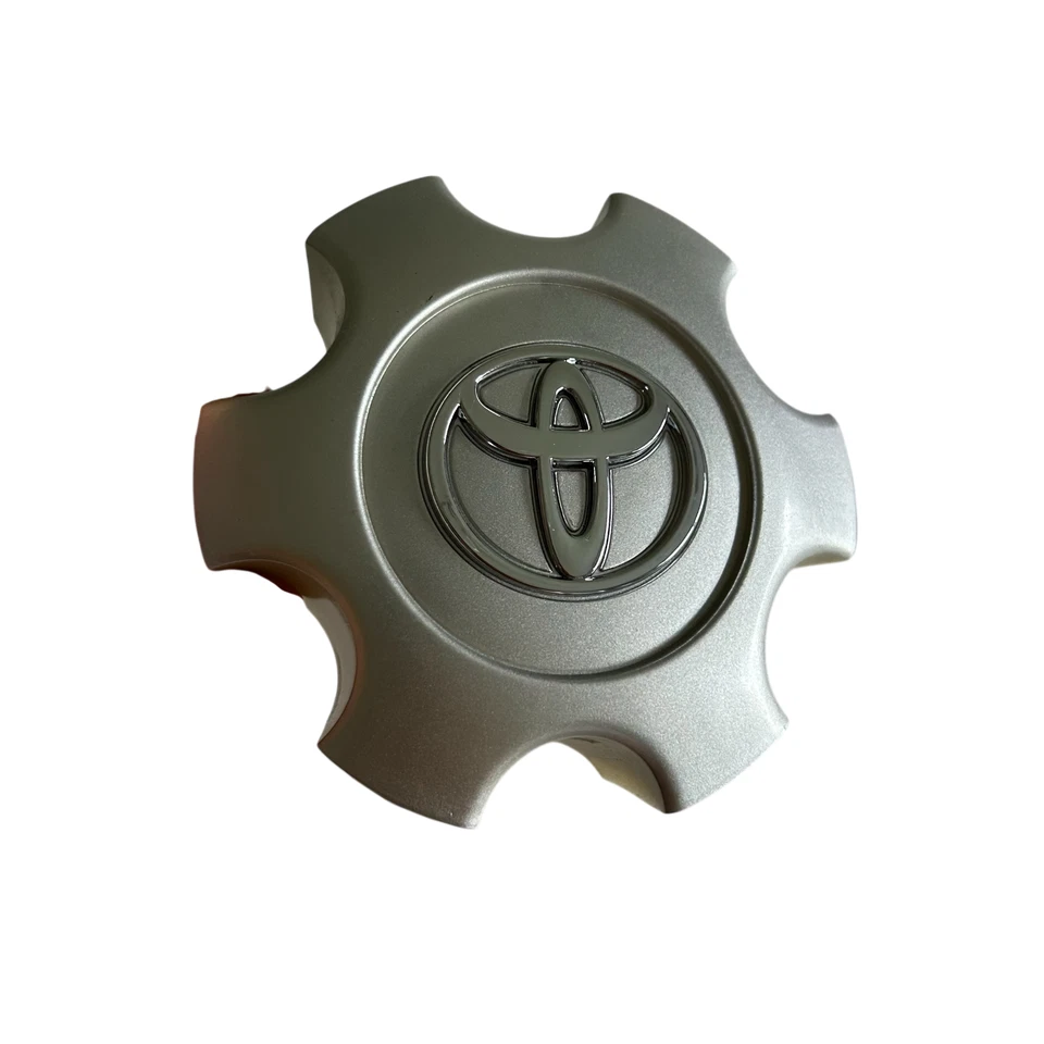 Tapa central plateada para Toyota Tacoma 2005-2015 6 radios cubierta de cubo de llanta de rueda Foto 4 de 4