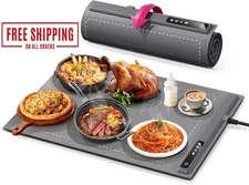 Food Warming Mat - Fast & Full Surface Heating, Silicone Heat Pad with 3 Adjusta