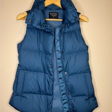 Athleta Downtown Puffer Vest Blue Green XS