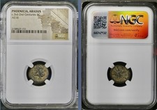 174BC-141BC Phoenician Coin NGC Genuine Zeus Roman Warship Galley Phoenicia Rare