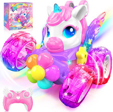 Unicorno Macchina Telecomandata Bambini 2,4Ghz RC Car Con Luce & Flip 360°, Rega