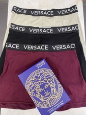 Versace Men's Tight Fitting Boxer Shorts In 3 Size Large Assorted Colours