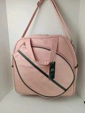 Tennis Bag Large Capacity, Sholder Strap & Racket Pocket Wet Dry Linner Salmon