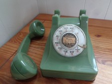 Vintage BELL SYSTEM Western Electic Rotary Dial 302 Desk Telephone -Green -1951