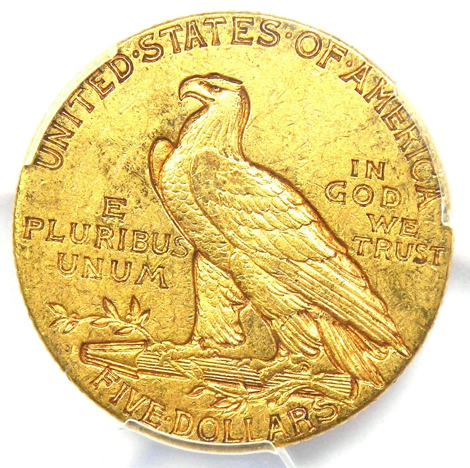 1909-S Indian Gold Half Eagle $5 Coin - PCGS AU58 - Rare Date - $2,250 Value - Image 4 of 4