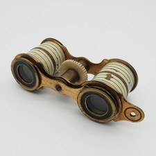 Antikes Opernglas Theaterglas Fernglas Messing mit Emaille Jugendstil um 1900