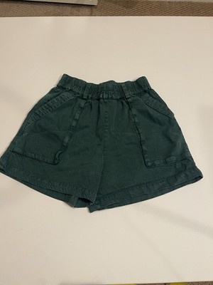 YFB Green Paper Bag Style Relaxed Fitted Women's Shorts Forest Green Size Small
