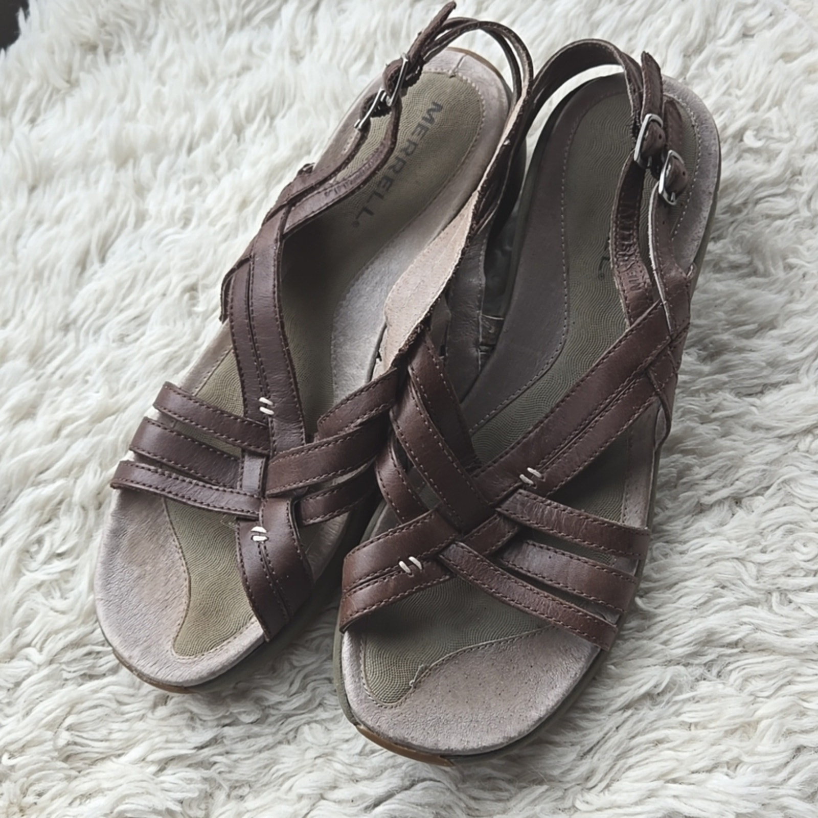 Merrell Fagotto Sandalo in pelle incrociata US 8