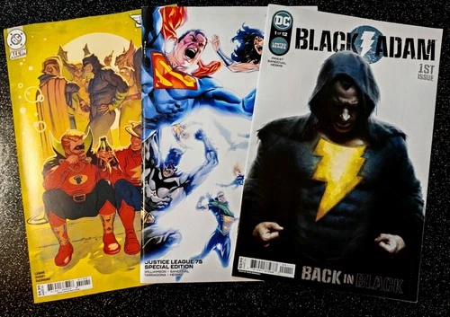 Mixed DC Comic Bundle Black Adam #1 Justice League #75 Special JSA #14 Job Lot