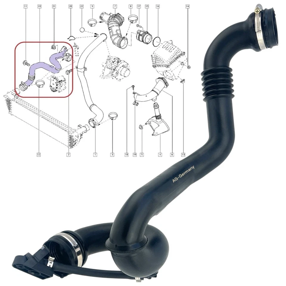Original AG® Turboschlauch für Renault Vel Satis 2.0 dCi 8200907826 - Bild 4 von 4