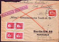 DR Eil-Brief  BAHNPOST - BERLIN - EISENACH - ZUG 843-805 - 28.8.27 - Mi.390,391