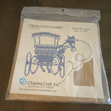 Charles Craft Aida Cloth 14 Count  Tan  Cotton Sheet for Cross Stitch Blank
