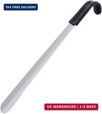 FootFitter Premium Long Stainless Steel Shoe Horn, 1.8mm Extra Thick, Leather Gr