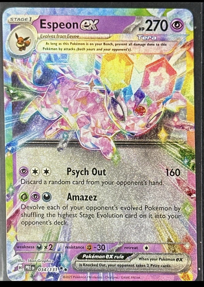 Pokemon Prismatic Evolutions Double Rare EX EEVEE Set Of 9 ENGLISH EEVEELUTIONS - Image 3 of 4