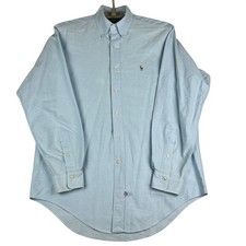 Polo Ralph Lauren Oxford Shirt Mens 15.5-34 Light Blue Multicolor Pony