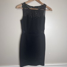 Forever 21 Little Black Dress Lace Top Bodycon Size Small EUC