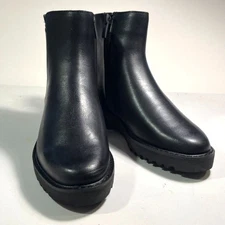 New Franco Sarto Women's Cassie Leather Ankle Boot Black 5M