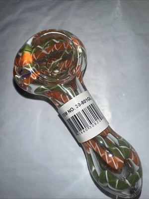 3.5  Tobacco Smoking Multi Color Stripe Pipe Thick Spoon Shape FREE SHIP