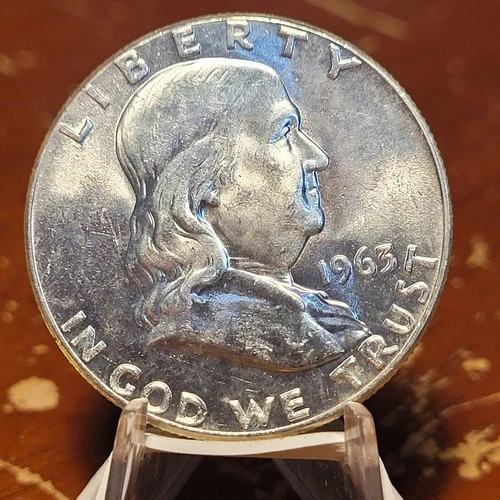 Unc 1963 90% Silver Franklin Half Dollar BU