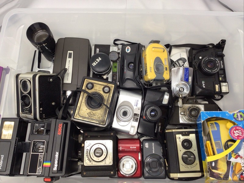 UNTESTED Mixed Lot Of Film/Digital/Video Cameras/Lens And Accessories/Vintage