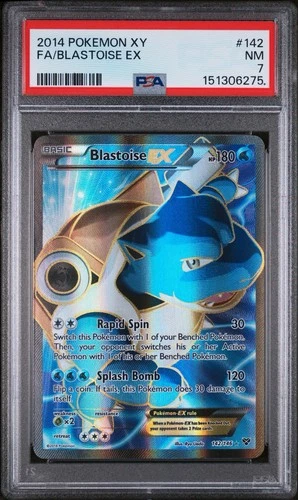 2014 POKEMON XY BLASTOISE EX #142/146 FULL ART ULTRA RARE HOLO PSA 7