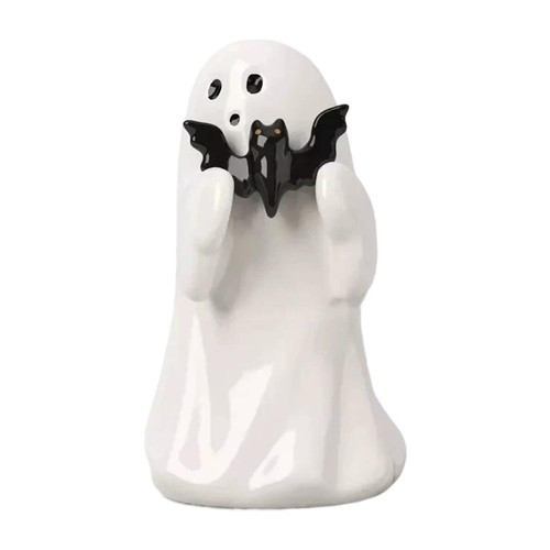Funny Ghost Holding A Bat/Pumpkin Statue Figurine Halloween Ornament Home Decor - Picture 13 of 14