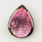 Solid 14K Yellow Gold Pink Quartz Cocktail Ring Size 7.5 — photo 1