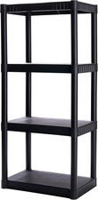 Plano 4-Shelf Plastic Storage Shelves 48x23x14" 200lb Capacity Pantry Garage