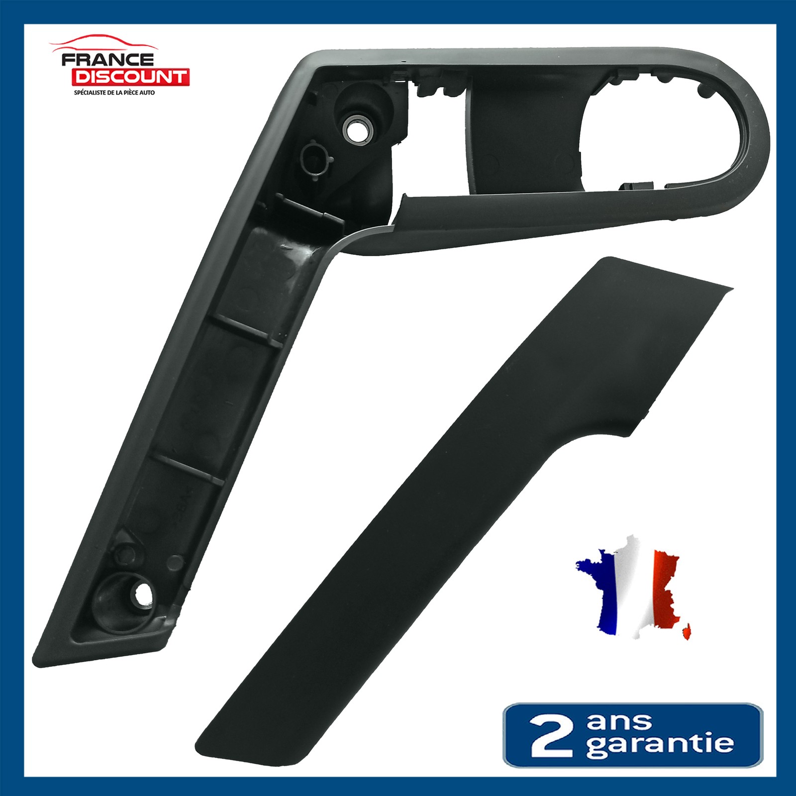 Poignée de porte intérieure avant gauche Polo 6N2 plastique noir