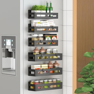 Magnetic Spice Rack 4-Pack Refrigerator Organizer Space Saving Durable Holder US