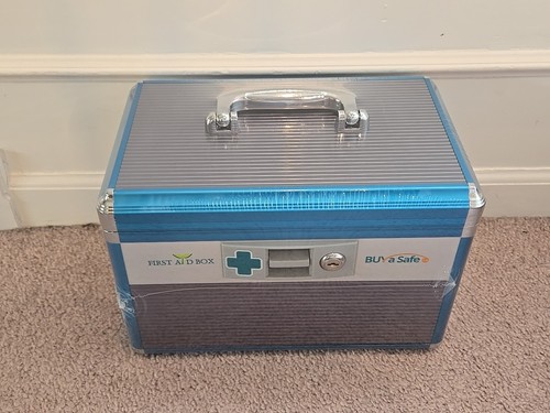 Medication Medicine Lock Box First Aid Safe Large 12 x 8 x 8 w/ Key * NEW SEALED