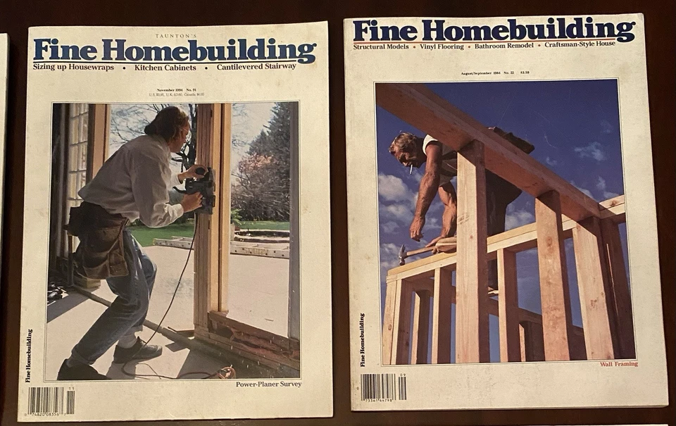 Lot 10 Magazines FINE HOMEBUILDING 1984 - 1996 Foto 4 de 4