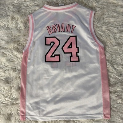 GIRLS YOUTH XL (16) NBA4HER Pink/White Adidas KOBE BRYANT Lakers