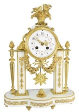 PORTIQUE Kaminuhr Empire clock bronze cartel horloge antique pendule uhren