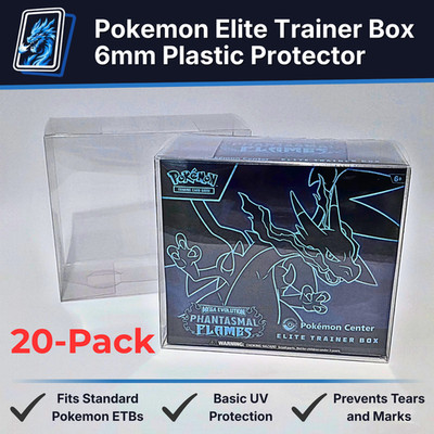 Pokémon ETB Protector Case 20er Pack | Clear Plastic Elite Trainer Box Cover 0,6mm