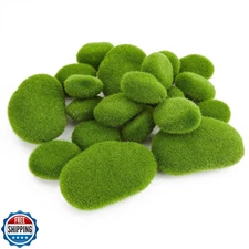 Fensong 20Pcs Artificial Moss Rocks (2 Sizes),Green Moss Decoration, Suitable