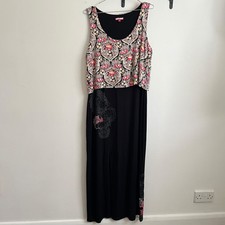 Joe Browns Black & Red Floral Sleeveless Maxi Layered Dress - Women's Size UK 16