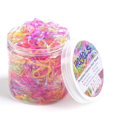 Hoyols 2000 Small Rubber Bands Hair 1 Count Pack of 2000 , Clear,Multi Color